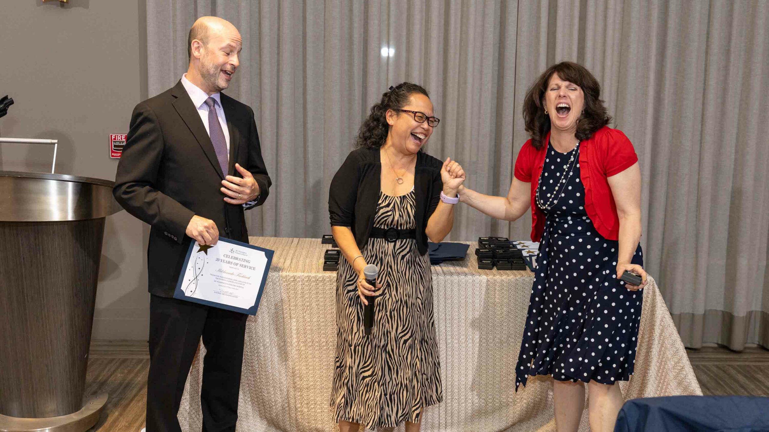 Ilde receiving her service award for 20 year at MWPH