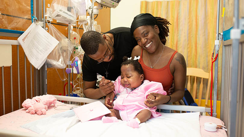Londyn Robinson Kiera and Richard Robinson get their daugther, Londyn, ready to go home for the first time after 18 months of hospitals.